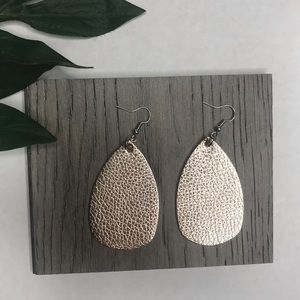 Shiny Gold Faux Leather Earrings